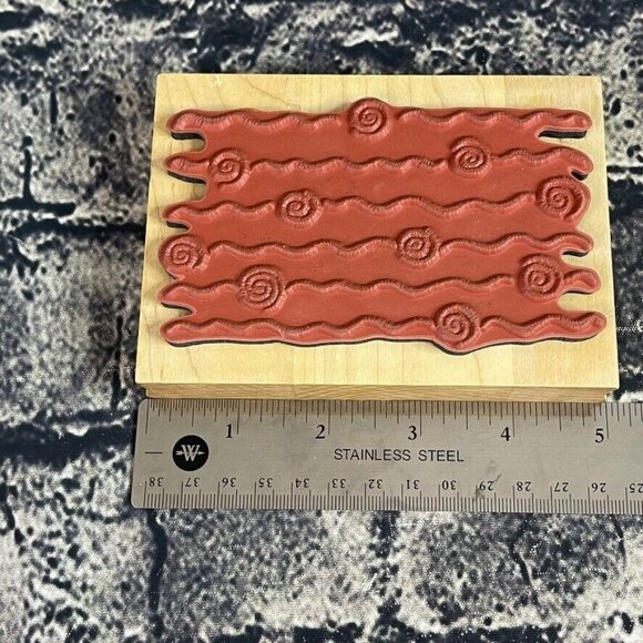 Inkadinkado Swirls Waves Phrase Wood Mounted Rubber Stamps - Picture 8 of 10